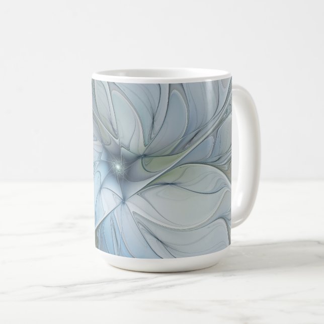 Elegant Beauty Modern Abstract Fractal Art Flower Coffee Mug (Front Right)