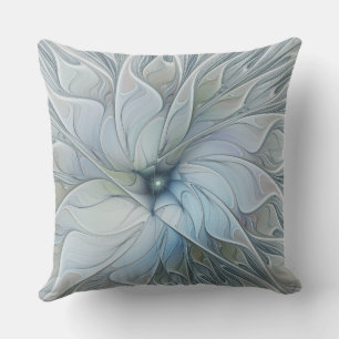 Elegant Beauty Modern Abstract Fractal Art Flower Cushion