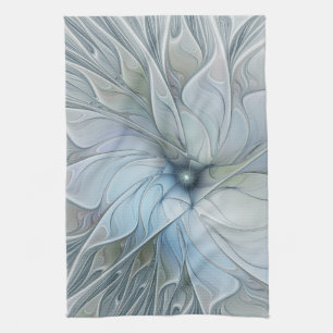 Elegant Beauty Modern Abstract Fractal Art Flower Tea Towel