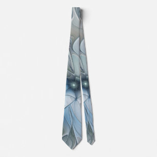 Elegant Beauty Modern Abstract Fractal Art Flower Tie