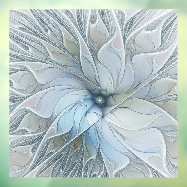 Elegant Beauty Modern Abstract Fractal Art Flower Window Cling (Sheet 3)