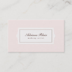 Elegant Beauty Plaque Style Light Pink Business Card