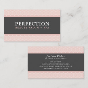ELEGANT BEAUTY pretty pattern blush pink grey Business Card