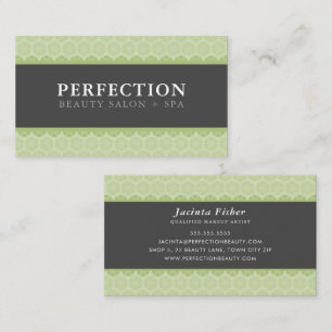 ELEGANT BEAUTY pretty pattern light green grey Business Card