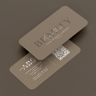 Elegant Beauty Professional Aesthetician Dark Taup Business Card
