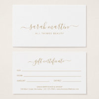 Elegant Beauty Salon Gold Gift Certificate