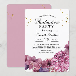 Elegant Beauty Watercolor Pink & Purple Orchids Invitation