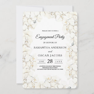 Elegant Beauty White Orchids Frame Invitation