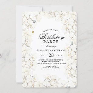 Elegant Beauty White Orchids Frame Invitation