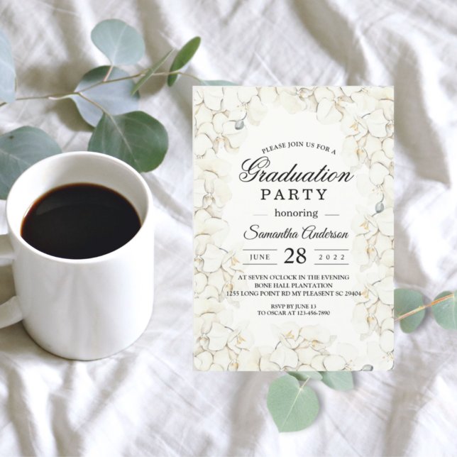 Elegant Beauty White Orchids Frame Invitation (Creator Uploaded)