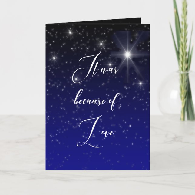 Elegant Because of Love  Scripture Christmas Card (Front)