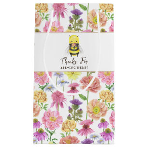 Elegant Bee and Wildflower Baby Shower Favour Bag
