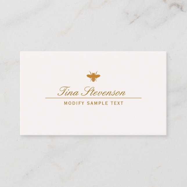 Elegant Bee  Business Card (Front)