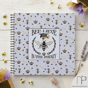 Elegant Bee-lieve in Your Journey Grad Keepsake Notebook