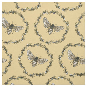 Elegant Bee Print Cotton Fabric