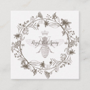 Elegant Beekeeper Beekeeping Honey Apiary Farm Square Business Card