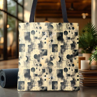 Elegant Beige Abstract Personalised Tote Bag