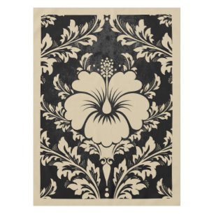 Elegant beige and black damask elegant tablecloth