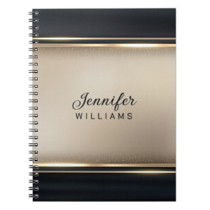 Elegant Beige And Black Notebook