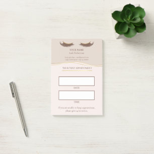 Elegant beige and gold Lash appointment Post-it Notes
