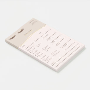 Elegant beige and gold Lash Client  Post-it® Notes