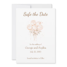 Elegant beige and gold safe the date