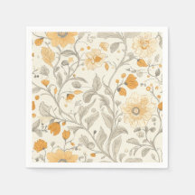 Elegant Beige and Yellow Botanical Illustration