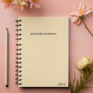 Elegant Beige & Black Script 2024 Weekly Personal Planner
