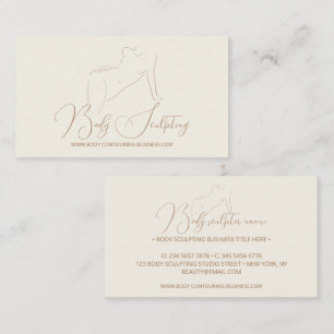 Elegant Beige Body sculpting contouring spa Business Card