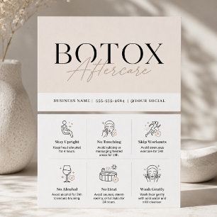 Elegant Beige Botox Aftercare Instructions Card
