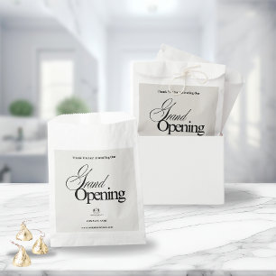 Elegant Beige Business Logo Calligraphy Thank You Favour Bags