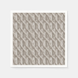 Elegant Beige Cable Knit Pattern Napkin