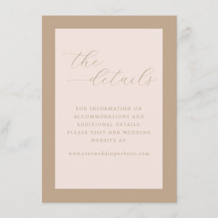 Elegant Beige Calligraphy Details Enclosure Card