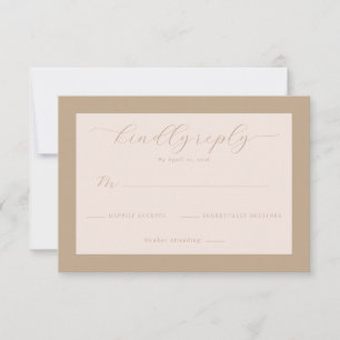 Elegant Beige Calligraphy RSVP Card