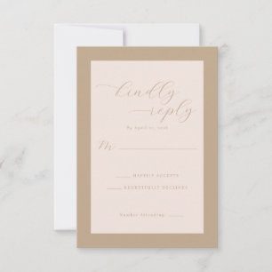 Elegant Beige Calligraphy RSVP Card