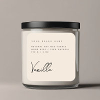 Elegant beige candle product label