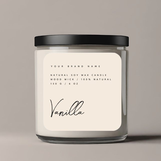 Elegant beige candle product label (Creator Uploaded)