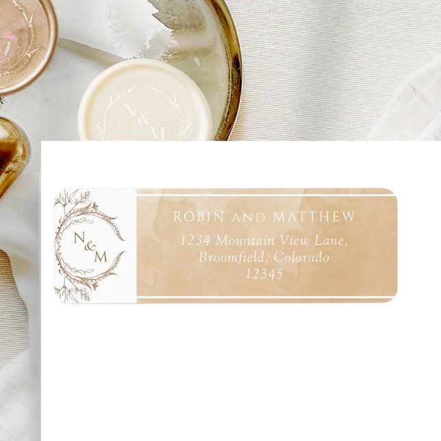 Elegant Beige Cream Watercolor Monogram Wedding La (Creator Uploaded)