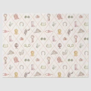 Elegant Beige Equestrian Diamond Pattern Tissue Paper