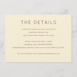 Elegant Beige Event Details Enclosure Card