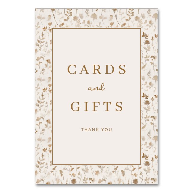 Elegant Beige Floral Gratitude Card (Front)