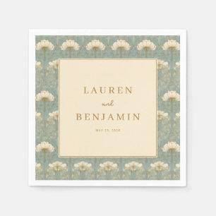 Elegant Beige Floral Vintage Napkin