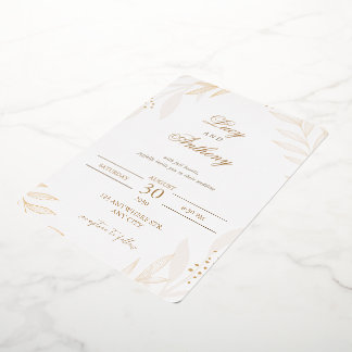 Elegant Beige Floral Wedding Invitation Template