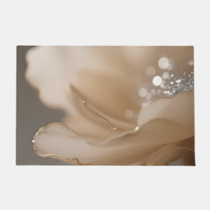 Elegant Beige Flower Close Up Doormat