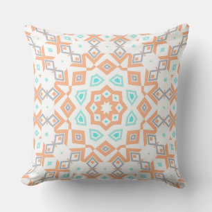 Elegant beige geometric retro pattern cushion
