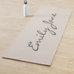 Elegant Beige Handwritten Script Name Custom  Yoga Mat<br><div class="desc">A stylish and minimalist fitness accessory featuring a soft neutral background and elegant script typography. Designed for those who love a modern,  personalised aesthetic,  making it perfect for yoga lovers,  gym enthusiasts,  or self-care routines. A great gift for women who appreciate both style and function in their wellness journey.</div>