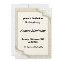 Elegant Beige Islamic Geometric Pattern Birthday 