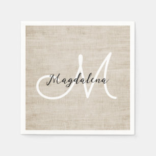 Elegant beige linen texture napkin