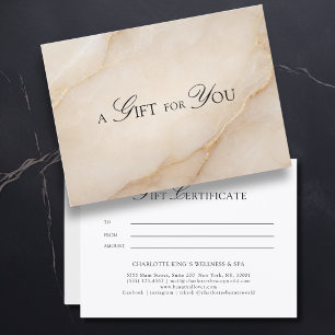 Elegant Beige Marble Gift Certificate