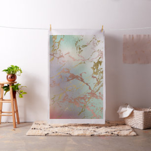 Elegant Beige Marble Mint Sage Green Rose Gold Fabric